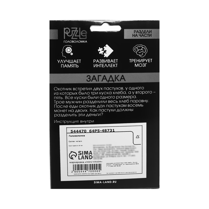 Головоломка Игры разума &laquo;Раздели на части&raquo; №11