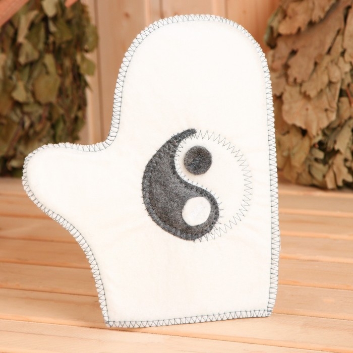 Набор подарочный 4 предмета Женский Набор подарочный 4 предмета Женский "Инь-Янь" (шапка, коврик, рукавичка, тапочки )