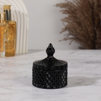 Органайзер для хранения, 1 секция, с крышкой, d = 8,3 &times; 10,5 см, цвет чёрный