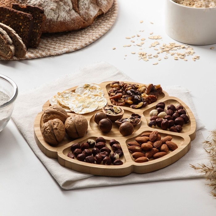 Менажница Доляна &laquo;Соты&raquo;, 25&times;25&times;1,3 см бамбук