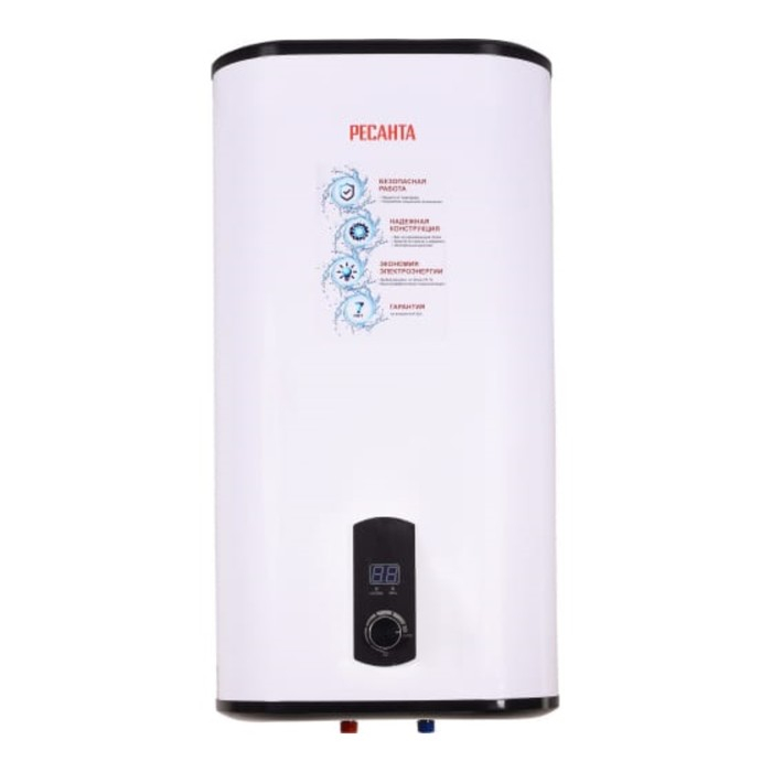 Водонагреватель Водонагреватель "Ресанта" ВН-50В, накопительный, 2 кВт, 50 л, до 75 °С, дисплей, белый