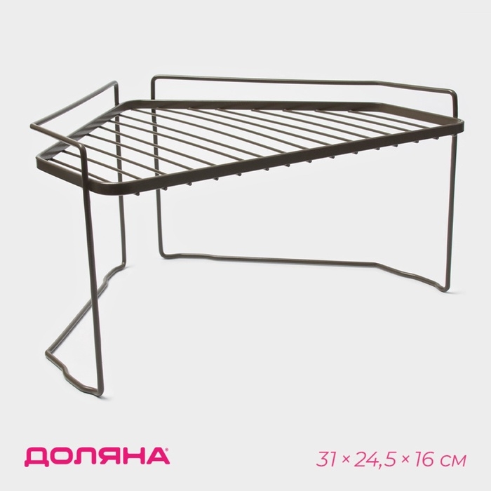 Полка универсальная угловая Доляна, 31&times;24,5&times;16 см, цвет коричневый