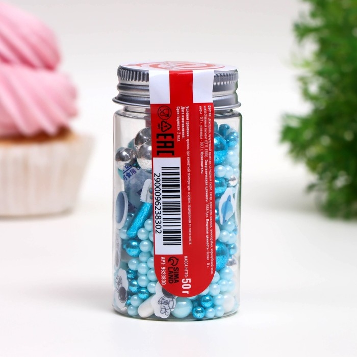 Посыпка кондитерская Посыпка кондитерская "Космос", бело-голубая, 50 г