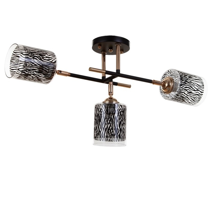 Люстра Люстра "Роберта" 3хЕ27 40Вт черно-золотой 52х26х27 см BayerLux