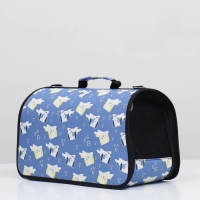 Сумка - переноска животных "Щенки", голубая, размер S, 37,5 х 17 х 22 см  9897528