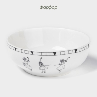 Салатник новогодний Доляна &laquo;Волшебная сказка&raquo;, 580 мл, 15,5&times;6 см, керамика, цвет белый