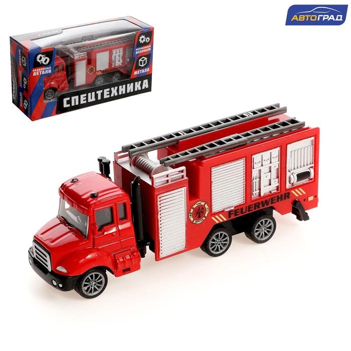 Машина металлическая &laquo;Пожарная служба&raquo;, инерция, с элементами из пластика, МИКС