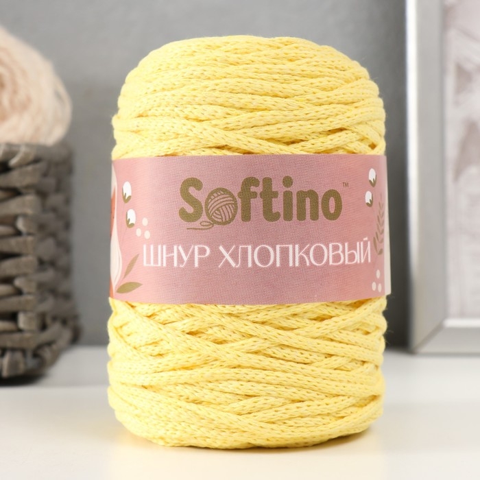 Шнур для вязания без сердечника 70% хлопок, 30% полиэстер ширина 3мм 100м/160&plusmn;10гр (123)