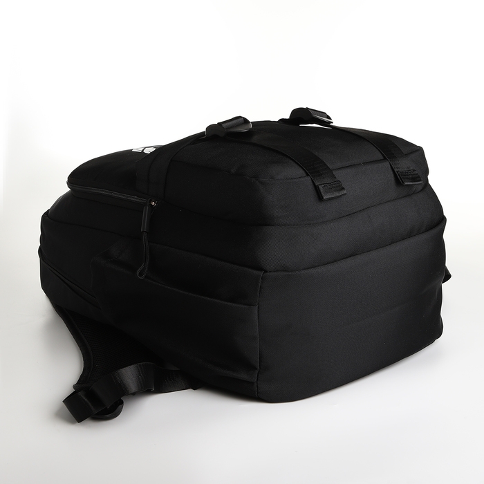 Рюкзак школьный на молнии, 5 карманов, цвет чёрный