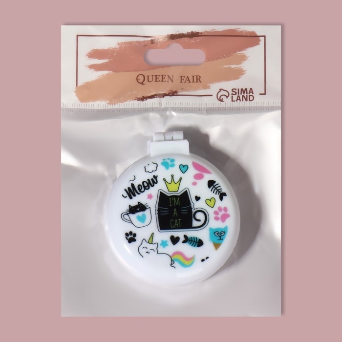 Расчёска массажная, складная, с зеркалом, d = 6,5 см, рисунок МИКС