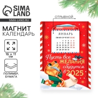 Календарь 2025 новогодний с отрывным блоком «Новый год: Пусть все желания сбудутся», 16 х 11 см Календарь 2025 новогодний с отрывным блоком «Новый год: Пусть все желания сбудутся», 16 х 11 см