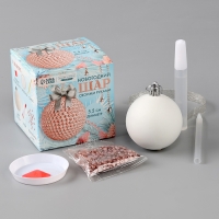 Ёлочная игрушка своими руками на новый год. Декор ёлочного шара полубусинами &laquo;Бежевый&raquo;, новогодний набор для творчества