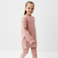 Костюм детский (свитшот, лосины) KAFTAN Plushy р.34 (122-128), розовый