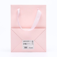 Пакет подарочный, с окном,  20 х 15 х 10 см, розовый 1шт.