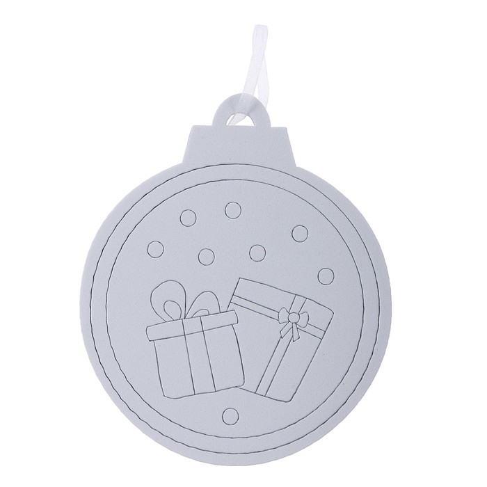 Ёлочное украшение под раскраску «Подарок» 4 шт., кисть Ёлочное украшение под раскраску «Подарок» 4 шт., кисть