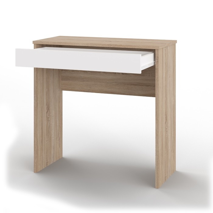 Стол письменный Нордик с ящиком, 750х350х750, Дуб сонома/Белый