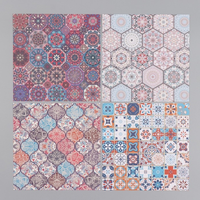 Набор бумаги для скрапбукинга 12 лист. 12 дизайнов "Марокканские узоры" 160 гр 15,2х15,2 см