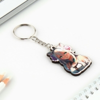 Брелок для ключей со значком &laquo;Девочка кошка&raquo;, аниме