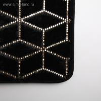 Набор ковриков для ванны и туалета Доляна «Геометрик», 3 шт: 35×40, 40×50, 50×80 см, цвет чёрный Набор ковриков для ванны и туалета Доляна «Геометрик», 3 шт: 35×40, 40×50, 50×80 см, цвет чёрный