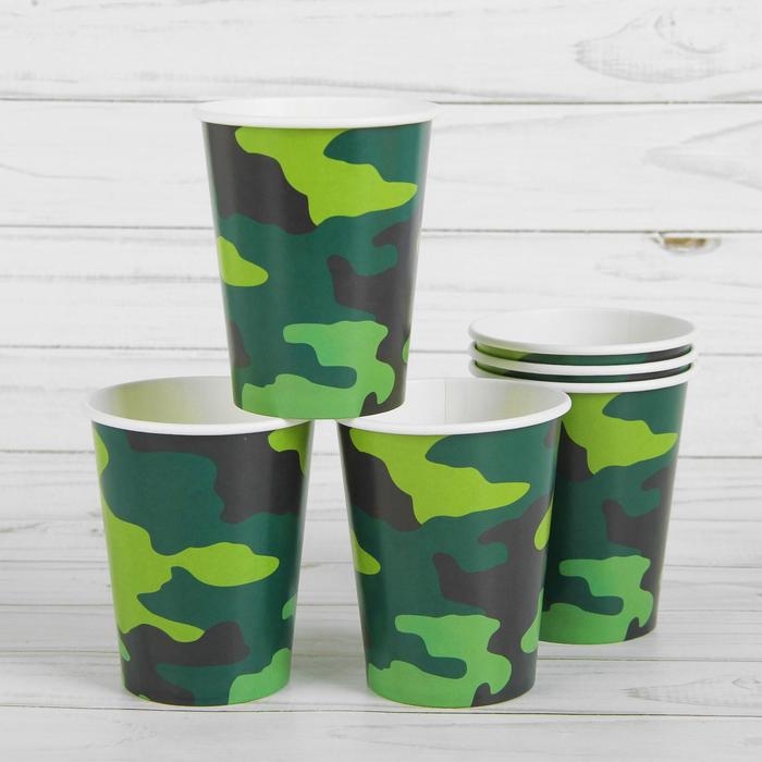 Стакан бумажный «Камуфляж», 250 мл, набор 6 шт. Стакан бумажный «Камуфляж», 250 мл, набор 6 шт.