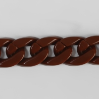 Цепочка для сумки, пластиковая, 23 &times; 17 мм, 120 см, цвет тёмно-коричневый