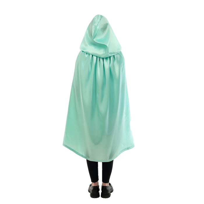 Карнавальный плащ детский,атлас,цвет мятный длина 100см
