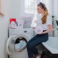 Мешок для стирки носков Доляна, 17&times;20 см, трехслойный, крупная сетка, цвет МИКС