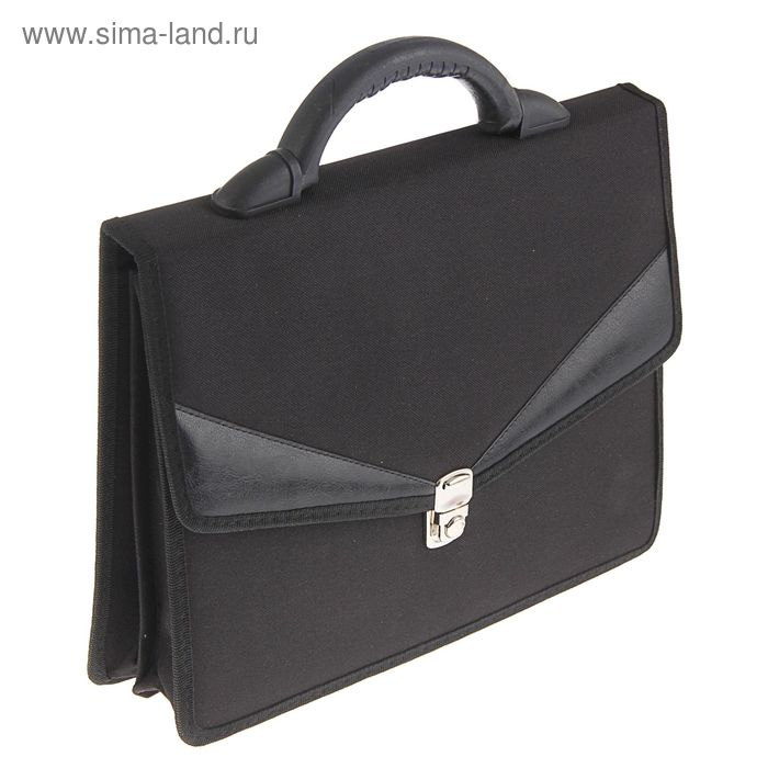 Портфель деловой 350 х 260 х 100 мм, текстильный, 2 отделения Портфель деловой 350 х 260 х 100 мм, текстильный, 2 отделения "Ладога" комбинированный чёрный 1С112