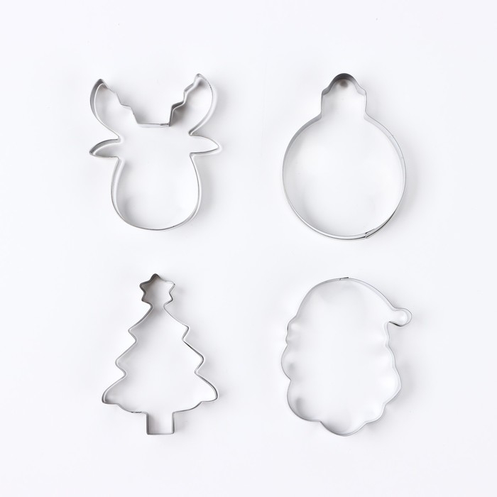 Новый год. Набор форм для печенья &laquo;Счастливого Нового года&raquo;, 4 шт