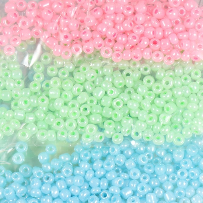 Бисер круглый 8/0 "Перламутр. Маршмеллоу" 6 цветов х 10 гр 20х8х0,7 см