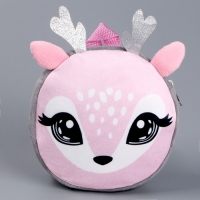 Рюкзак детский плюшевый, круглый &laquo;Оленёнок&raquo;, 18 &times; 18 см