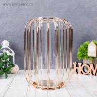 Ваза-флорариум "Ангстрем" 9х20 см, колба в подставке, золото