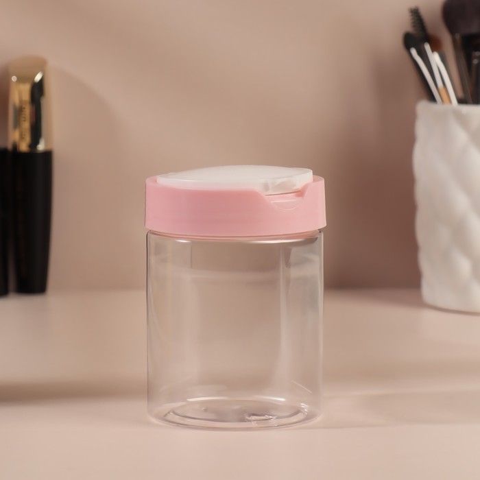 Органайзер для хранения, с крышкой, d 7 &times; 9 см, 280 мл, цвет белый/розовый