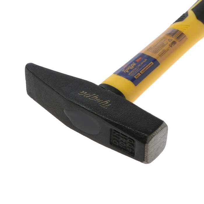 Молоток слесарный ТУНДРА ПРОФИ, квадратный боек, фиберглассовая 3К рукоятка, 400 г Молоток слесарный ТУНДРА ПРОФИ, квадратный боек, фиберглассовая 3К рукоятка, 400 г