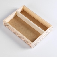 Кашпо деревянное, 27.5&times;20&times;4.5 см "Поздравляю", 2 отдела, гравировка