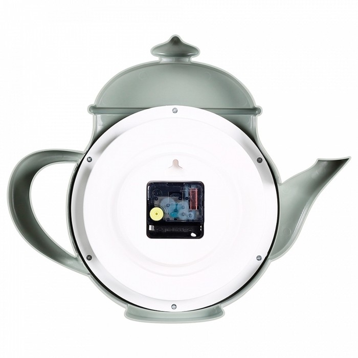 Часы настенные, для кухни Часы настенные, для кухни "Чайник", бесшумные, 29 х 34 см, оливковые