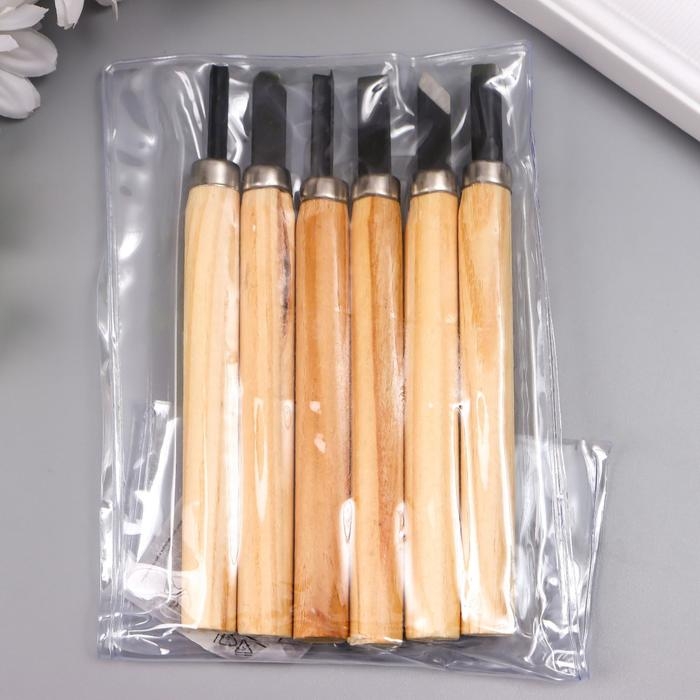 Набор ножей с деревянной ручкой 6 шт 20,5х10 см Набор ножей с деревянной ручкой 6 шт 20,5х10 см