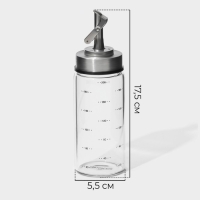 Бутылка стеклянная для соусов и масла с мерной шкалой Magistro «Мист», 200 мл, 5,5×17,5 см Бутылка стеклянная для соусов и масла с мерной шкалой Magistro «Мист», 200 мл, 5,5×17,5 см
