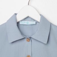 Платье для девочки с воротником KAFTAN, размер 34 (122-128), цвет серо-голубой