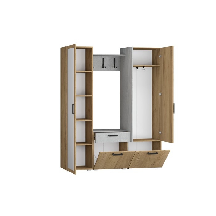 Прихожая Прайм-1, 1650х374х2020, Дуб крафт золотой/Бетонный камень Прихожая Прайм-1, 1650х374х2020, Дуб крафт золотой/Бетонный камень