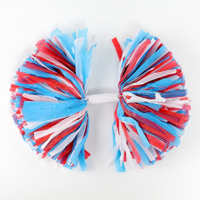 Помпон 1шт, цвет белый+синий+ красный Помпон 1шт, цвет белый+синий+ красный