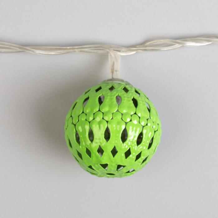 Гирлянда &laquo;Нить&raquo; 4 м с насадками &laquo;Шарик с узором&raquo;, IP20, прозрачная нить, 20 LED, свечение мульти, 8 режимов, 220 В