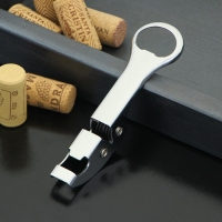 Открывашка с ножеточкой Доляна, 14 см, цвет хромированный Открывашка с ножеточкой Доляна, 14 см, цвет хромированный