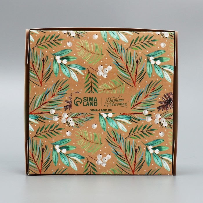Коробка под 9 конфет &laquo;С Новым годом&raquo;, эко, 14.7 х 14.7 х 3.5 см, Новый год