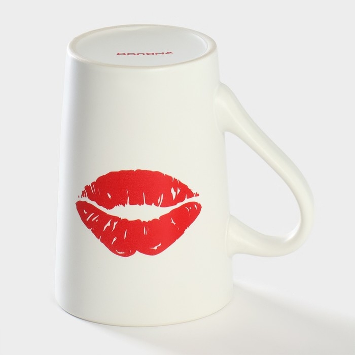 Кружка фарфоровая Доляна «Поцелуй», 380 мл, цвет белый Кружка фарфоровая Доляна «Поцелуй», 380 мл, цвет белый