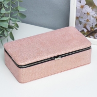 Шкатулка кожзам для украшений "Мелкие квадратики. Розовый" 6х9,8х18,5 см Шкатулка кожзам для украшений "Мелкие квадратики. Розовый" 6х9,8х18,5 см