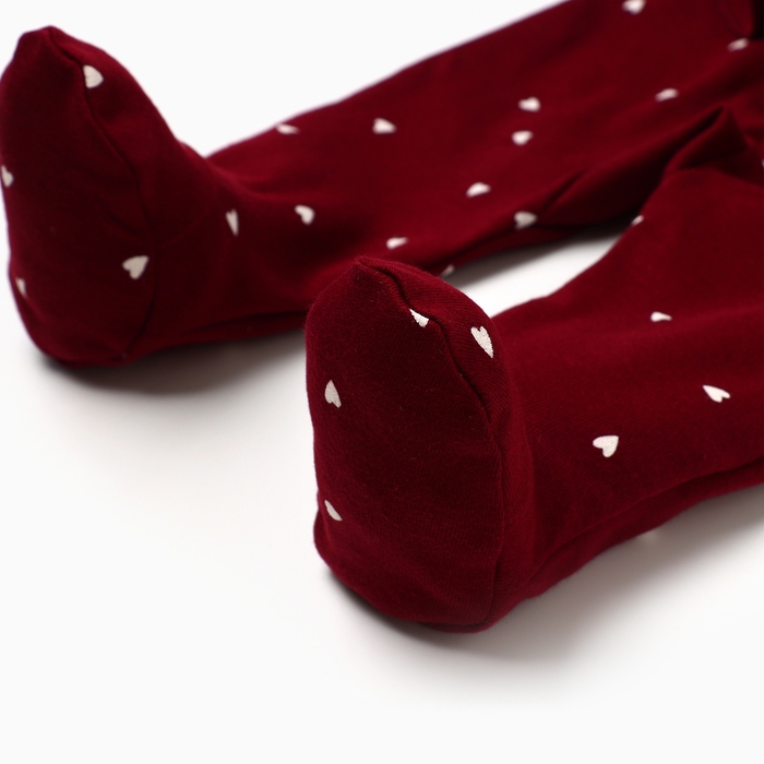 Ползунки детские Ползунки детские "Мишка", цвет бордовый, рост 62