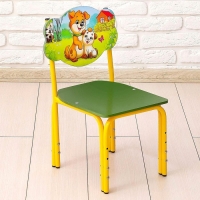 Стул детский &laquo;Мама и малыш&raquo;, регулируемый, цвет зелёный, жёлтый