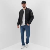 Бомбер мужской на молнии MIST, размер 52, черный