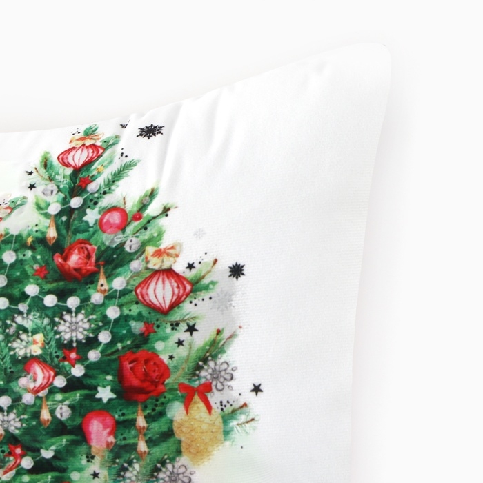 Подушка новогодняя Этель &laquo;Новогодняя ель&raquo;, 40*40 см, 100% п/э, велюр
